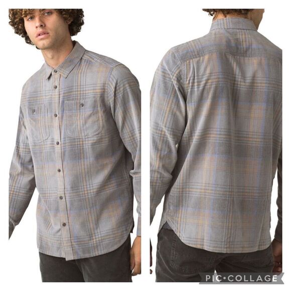 Prana Other - Prana Dooley Plaid Corduroy Button Up Shirt Mens XL